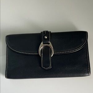 Dooney & Bourke Black Wallet with Silver Buckle